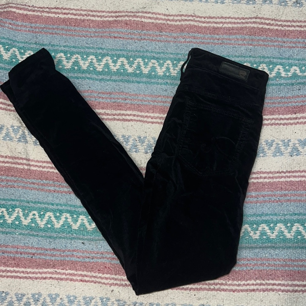 AG Adriano Goldschmied the Farrah Skinny black high-rise corduroy pants